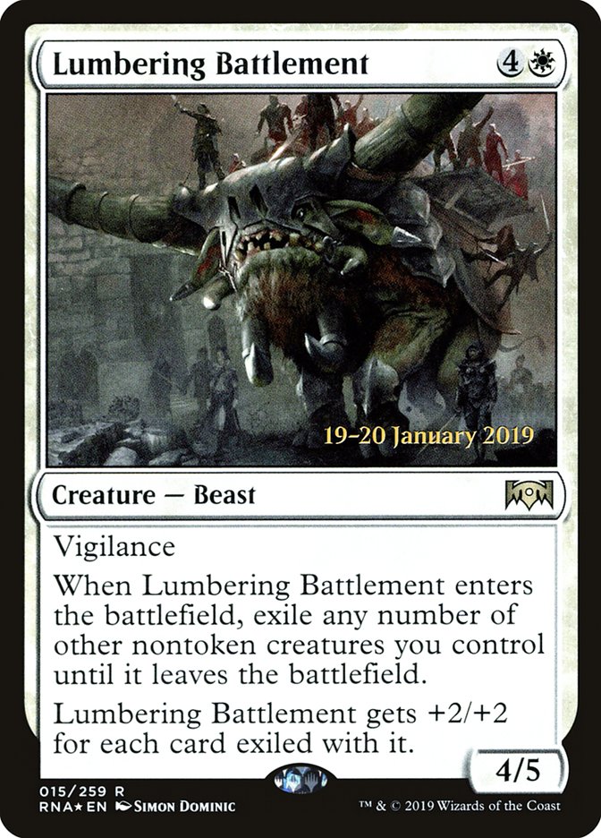 Lumbering Battlement [Ravnica Allegiance Prerelease Promos] | Fandemonia Ltd