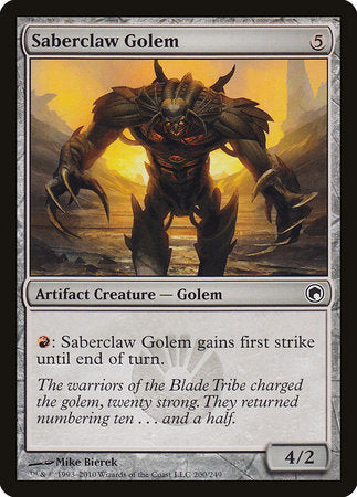 Saberclaw Golem [Scars of Mirrodin] | Fandemonia Ltd