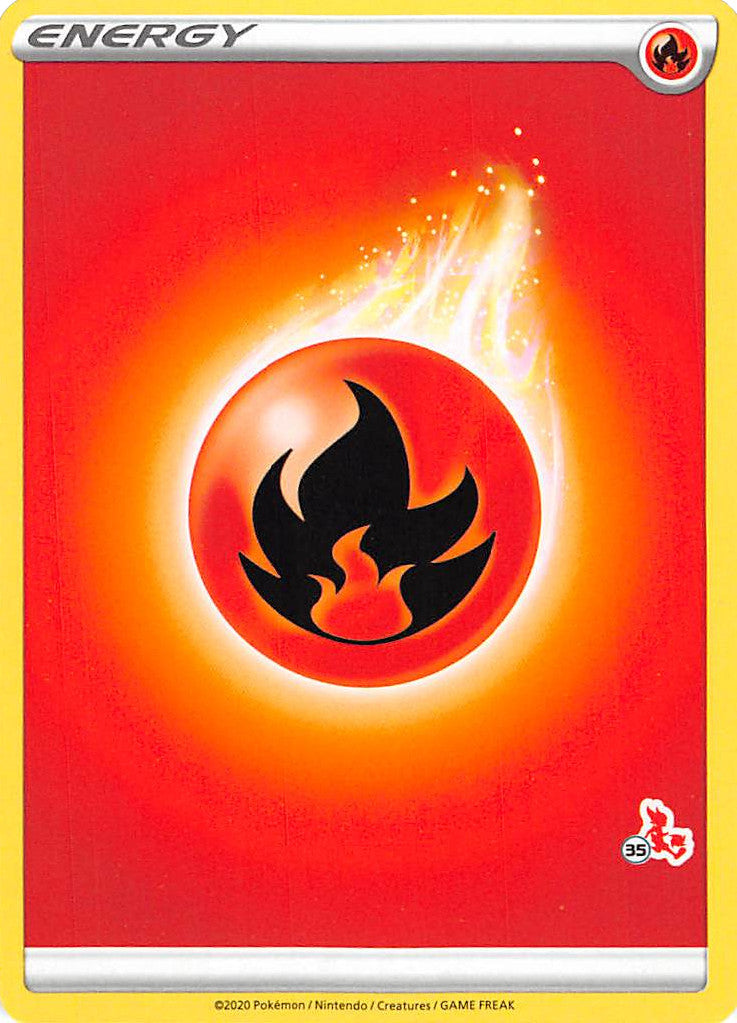 Fire Energy (Cinderace Stamp #35) [Battle Academy 2022] | Fandemonia Ltd