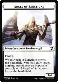 Angel of Sanctions // Horror Double-sided Token [Commander 2019 Tokens] | Fandemonia Ltd