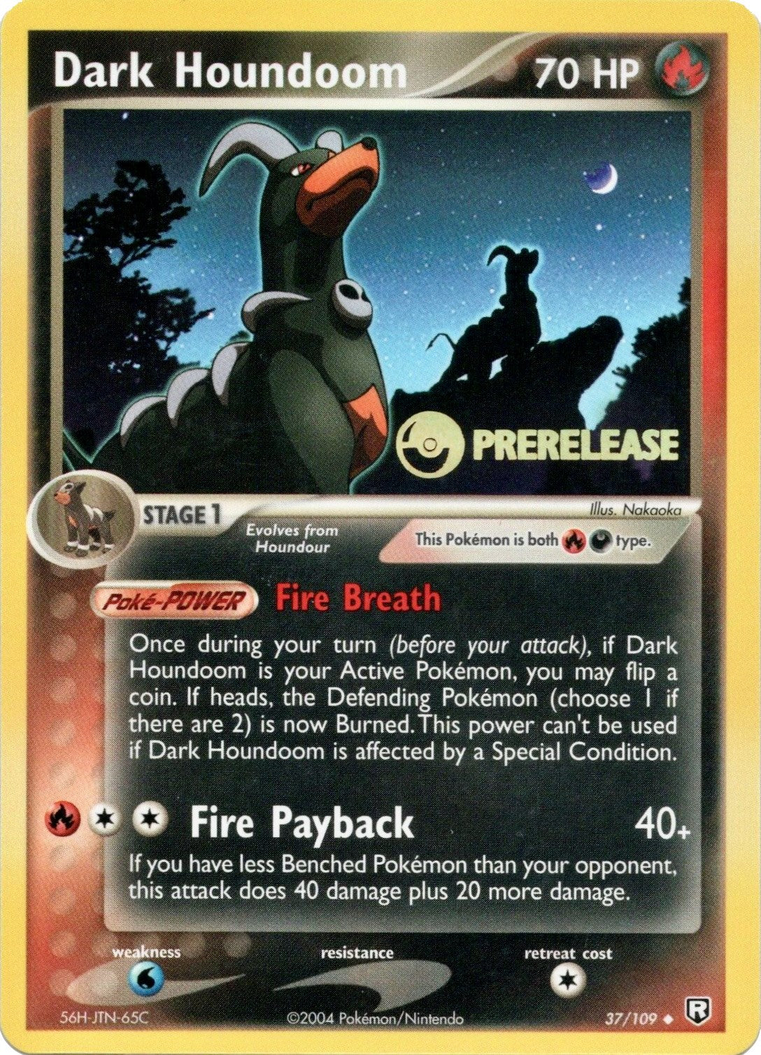 Dark Houndoom (37/109) (Prerelease Promo) [EX: Team Rocket Returns] | Fandemonia Ltd