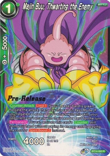Majin Buu, Thwarting the Enemy (BT14-083) [Cross Spirits Prerelease Promos] | Fandemonia Ltd