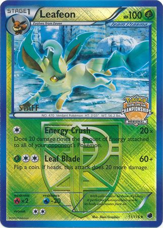 Leafeon (11/116) (Regional Championship Promo Staff) [Black & White: Plasma Freeze] | Fandemonia Ltd