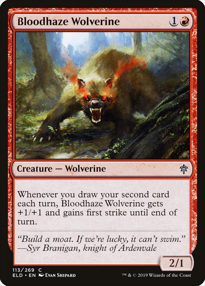 Bloodhaze Wolverine [Throne of Eldraine] | Fandemonia Ltd