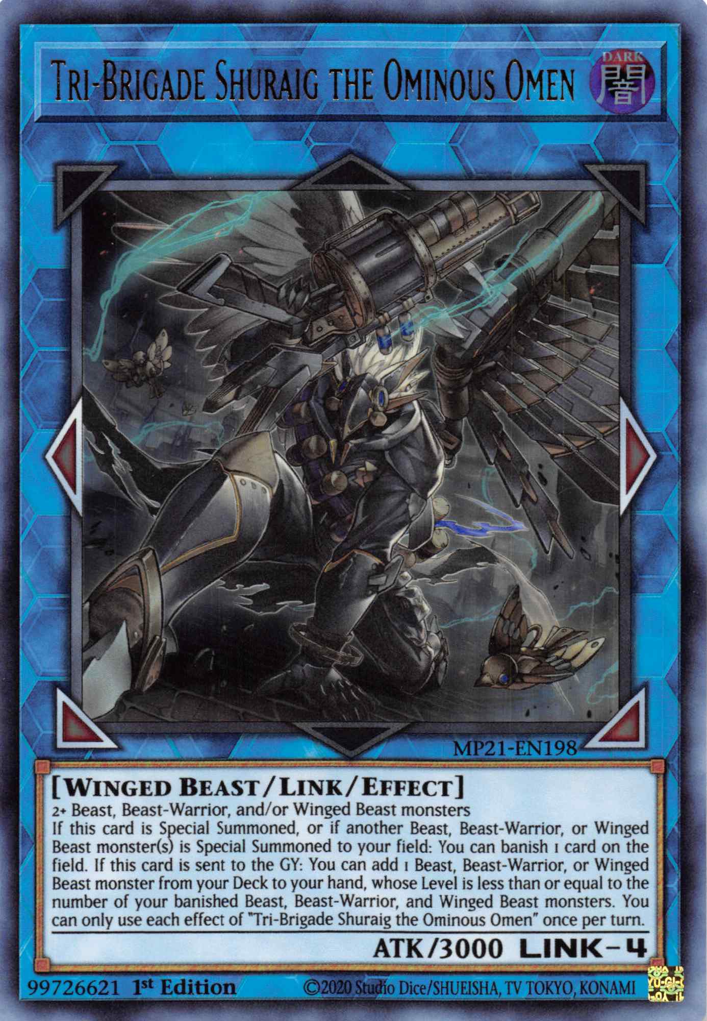 Tri-Brigade Shuraig the Ominous Omen [MP21-EN198] Ultra Rare | Fandemonia Ltd
