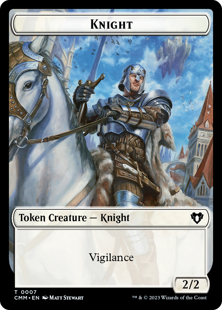 Spirit (0039) // Knight Double-Sided Token [Commander Masters Tokens] | Fandemonia Ltd