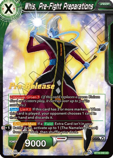 Whis, Pre-Fight Preparations (BT16-048) [Realm of the Gods Prerelease Promos] | Fandemonia Ltd
