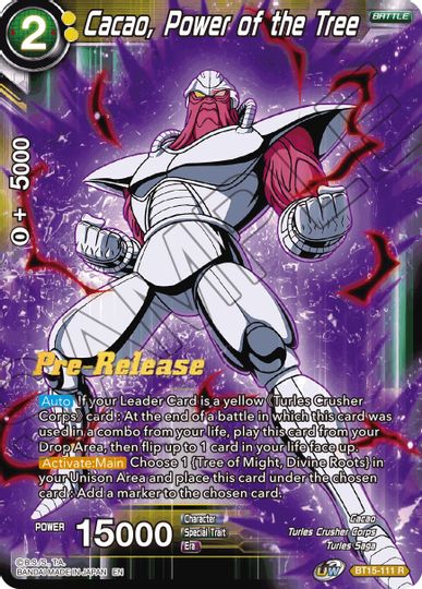 Cacao, Power of the Tree (BT15-111) [Saiyan Showdown Prerelease Promos] | Fandemonia Ltd