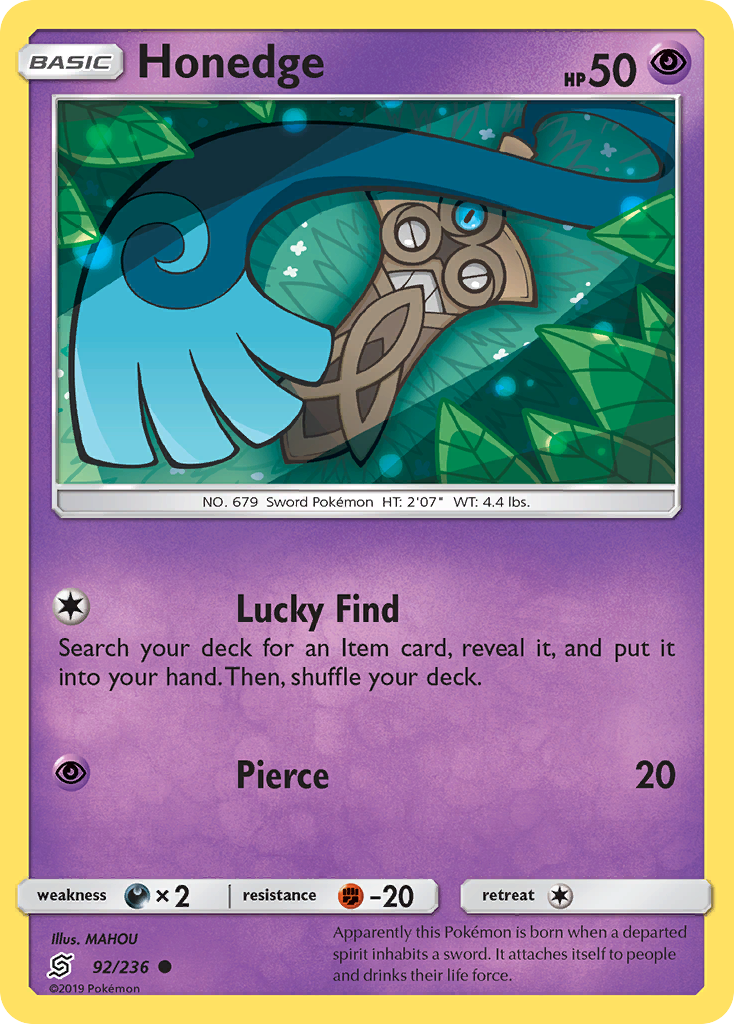 Honedge (92/236) [Sun & Moon: Unified Minds] | Fandemonia Ltd