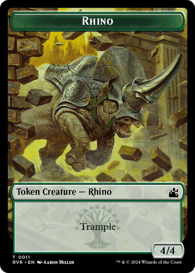 Rhino Token [Ravnica Remastered Tokens] | Fandemonia Ltd