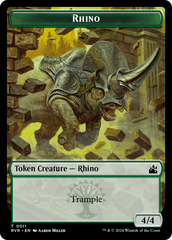 Bird // Rhino Double-Sided Token [Ravnica Remastered Tokens] | Fandemonia Ltd