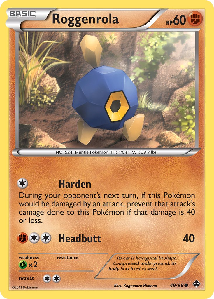 Roggenrola (49/98) (Cracked Ice Holo) (Blister Exclusive) [Black & White: Emerging Powers] | Fandemonia Ltd