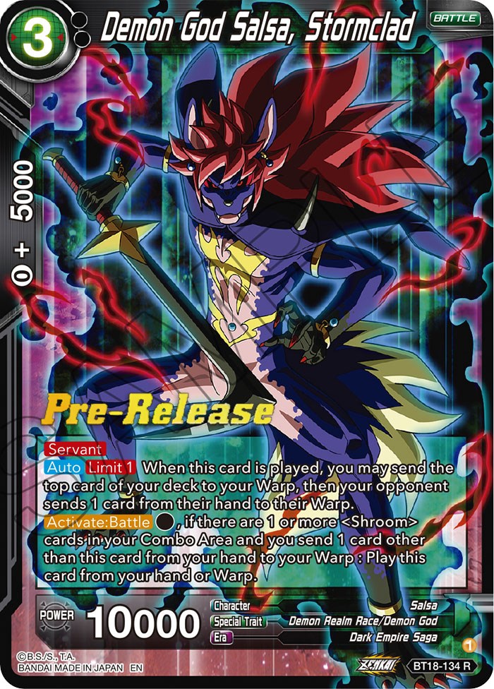 Demon God Salsa, Stormclad (BT18-134) [Dawn of the Z-Legends Prerelease Promos] | Fandemonia Ltd