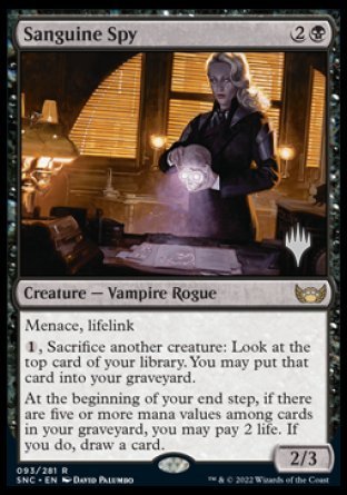 Sanguine Spy (Promo Pack) [Streets of New Capenna Promos] | Fandemonia Ltd