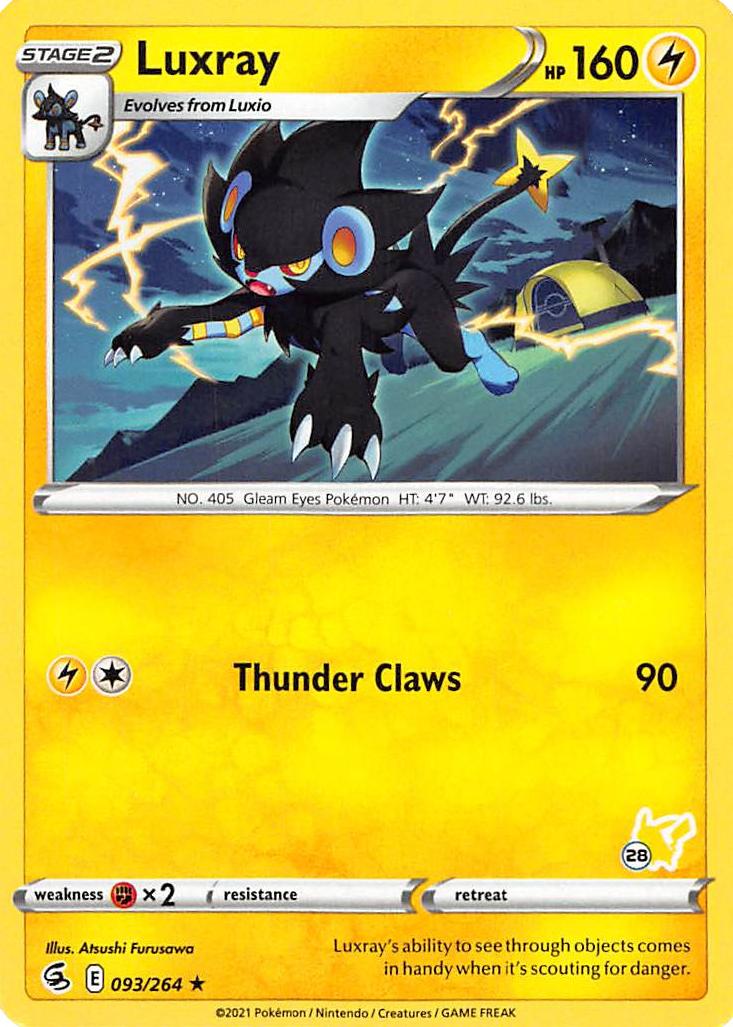Luxray (093/264) (Pikachu Stamp #28) [Battle Academy 2022] | Fandemonia Ltd