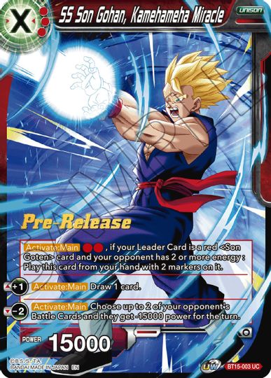 SS Son Gohan, Kamehameha Miracle (BT15-003) [Saiyan Showdown Prerelease Promos] | Fandemonia Ltd