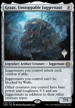 Graaz, Unstoppable Juggernaut (Promo Pack) [Phyrexia: All Will Be One Promos] | Fandemonia Ltd
