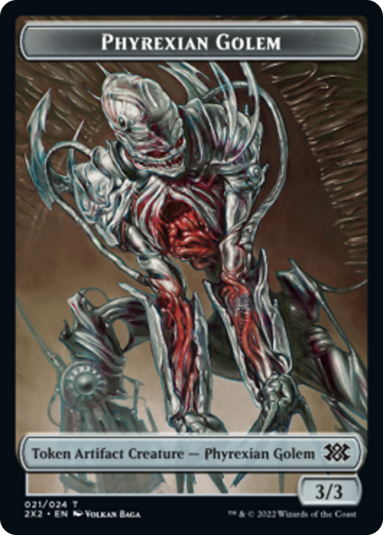 Bear // Phyrexian Golem Double-sided Token [Double Masters 2022 Tokens] | Fandemonia Ltd