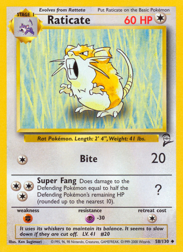 Raticate (58/130) [Base Set 2] | Fandemonia Ltd