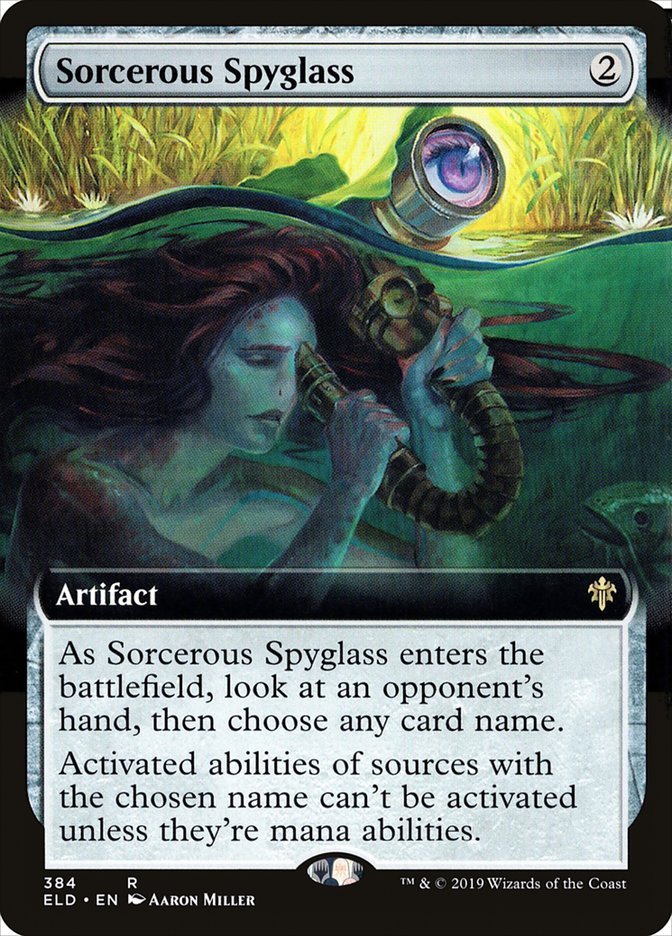 Sorcerous Spyglass (Extended Art) [Throne of Eldraine] | Fandemonia Ltd
