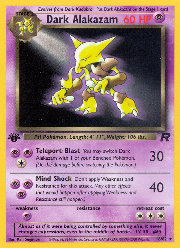 Dark Alakazam (18/82) [Team Rocket 1st Edition] | Fandemonia Ltd