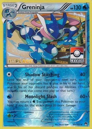 Greninja (40/122) (League Promo 1st Place) [XY: BREAKpoint] | Fandemonia Ltd