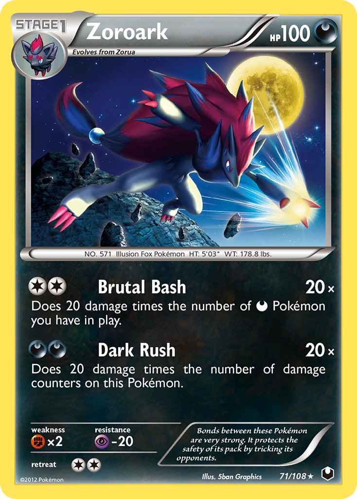 Zoroark (71/108) (Cracked Ice Holo) (Theme Deck Exclusive) [Black & White: Dark Explorers] | Fandemonia Ltd