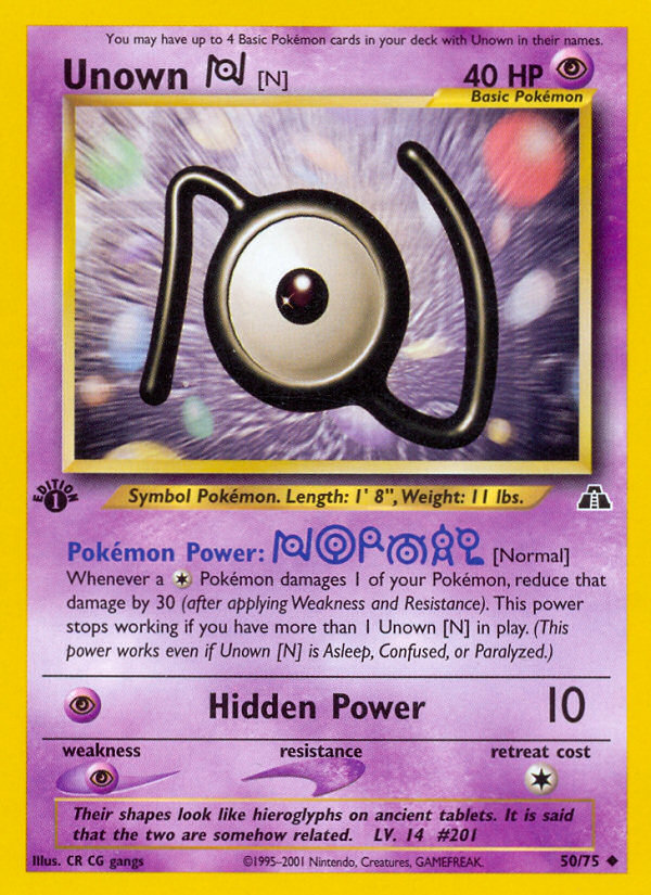 Unown [N] (50/75) [Neo Discovery 1st Edition] | Fandemonia Ltd