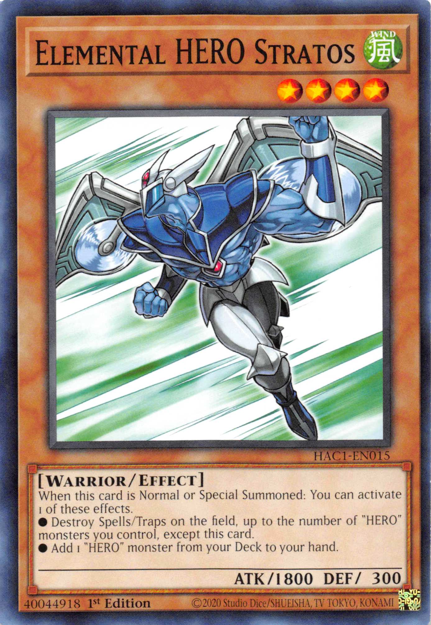 Elemental HERO Stratos [HAC1-EN015] Common | Fandemonia Ltd