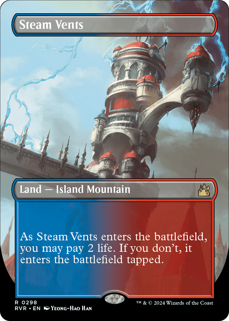 Steam Vents (Borderless) [Ravnica Remastered] | Fandemonia Ltd