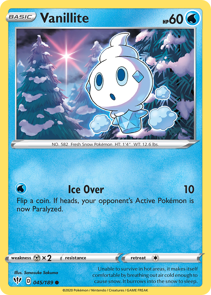 Vanillite (045/189) [Sword & Shield: Darkness Ablaze] | Fandemonia Ltd