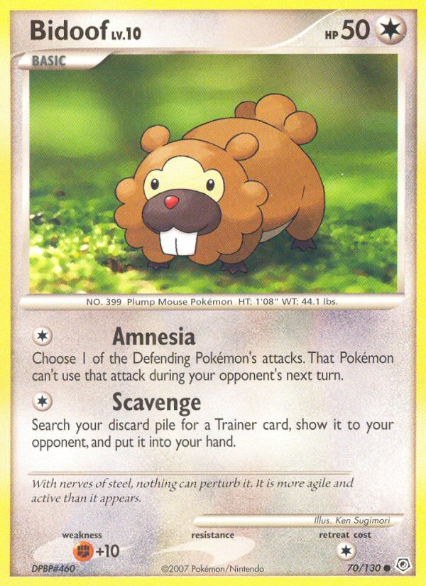 Bidoof (70/130) [Diamond & Pearl: Base Set] | Fandemonia Ltd