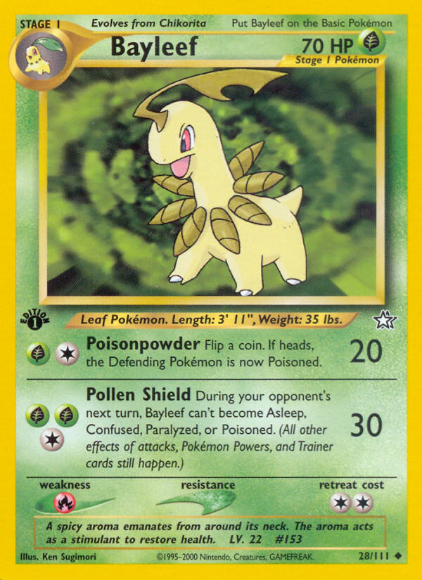 Bayleef (28/111) [Neo Genesis 1st Edition] | Fandemonia Ltd