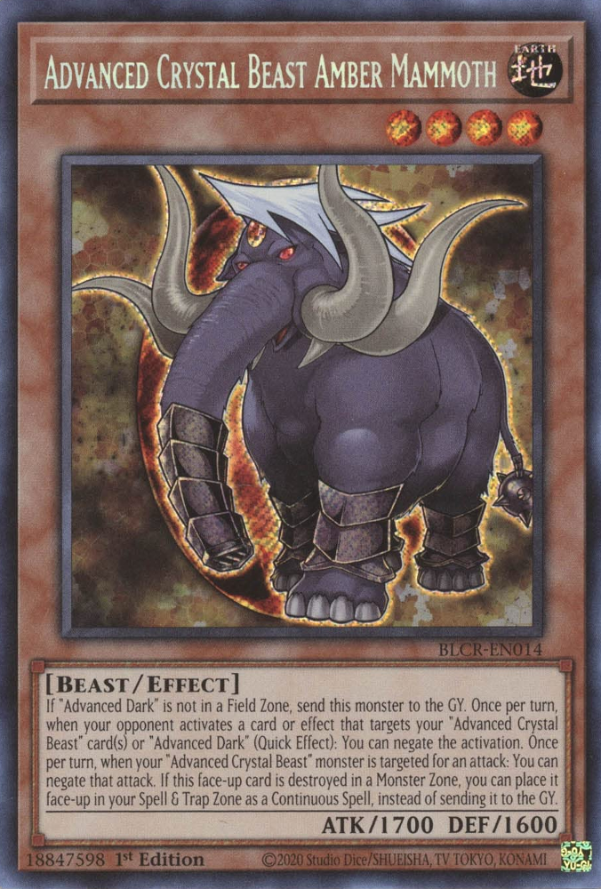 Advanced Crystal Beast Amber Mammoth [BLCR-EN014] Secret Rare | Fandemonia Ltd
