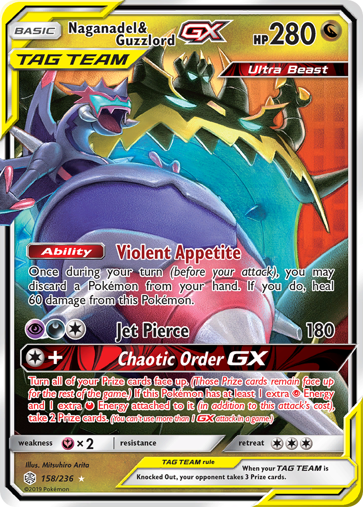 Naganadel & Guzzlord GX (158/236) [Sun & Moon: Cosmic Eclipse] | Fandemonia Ltd