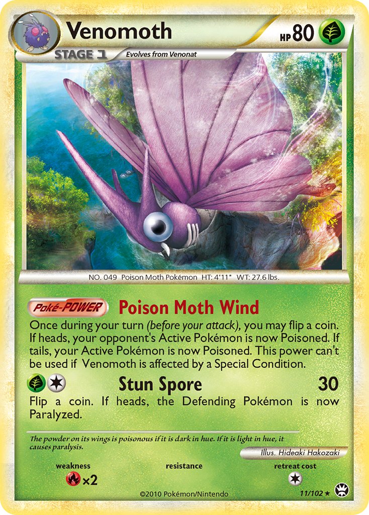 Venomoth (11/102) (Theme Deck Exclusive) [HeartGold & SoulSilver: Triumphant] | Fandemonia Ltd