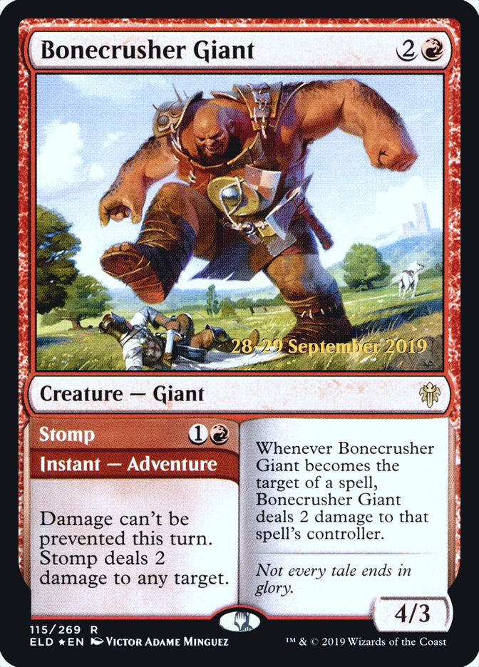 Bonecrusher Giant // Stomp  [Throne of Eldraine Prerelease Promos] | Fandemonia Ltd