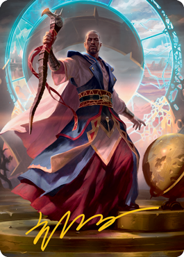 Teferi, Who Slows the Sunset Art Card (Gold-Stamped Signature) [Innistrad: Midnight Hunt Art Series] | Fandemonia Ltd