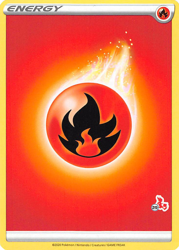 Fire Energy (Cinderace Stamp #29) [Battle Academy 2022] | Fandemonia Ltd