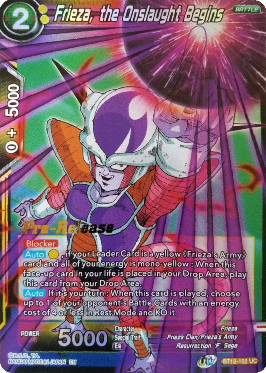 Frieza, the Onslaught Begins (BT12-102) [Vicious Rejuvenation Prerelease Promos] | Fandemonia Ltd