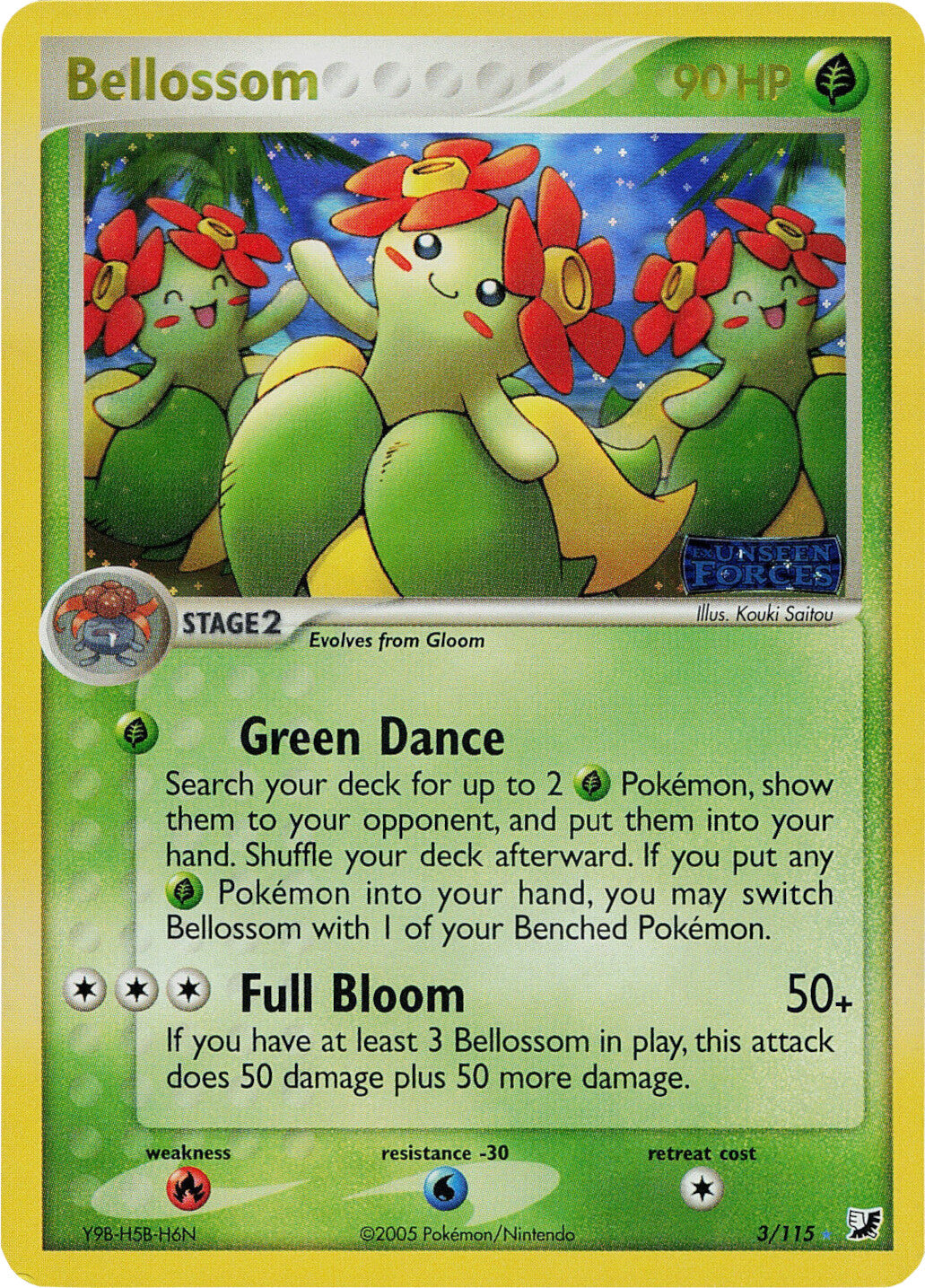 Bellossom (3/115) (Stamped) [EX: Unseen Forces] | Fandemonia Ltd