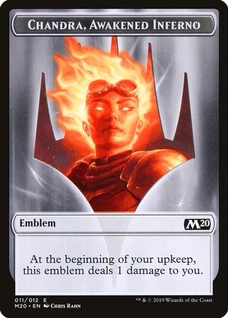 Emblem - Chandra, Awakened Inferno [Core Set 2020 Tokens] | Fandemonia Ltd