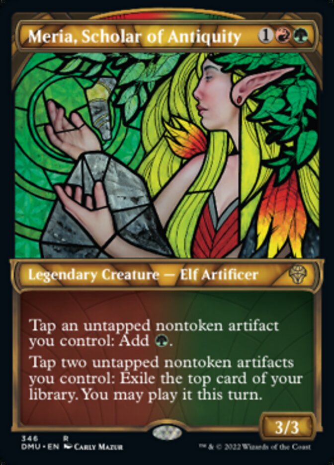 Meria, Scholar of Antiquity (Showcase Textured) [Dominaria United] | Fandemonia Ltd