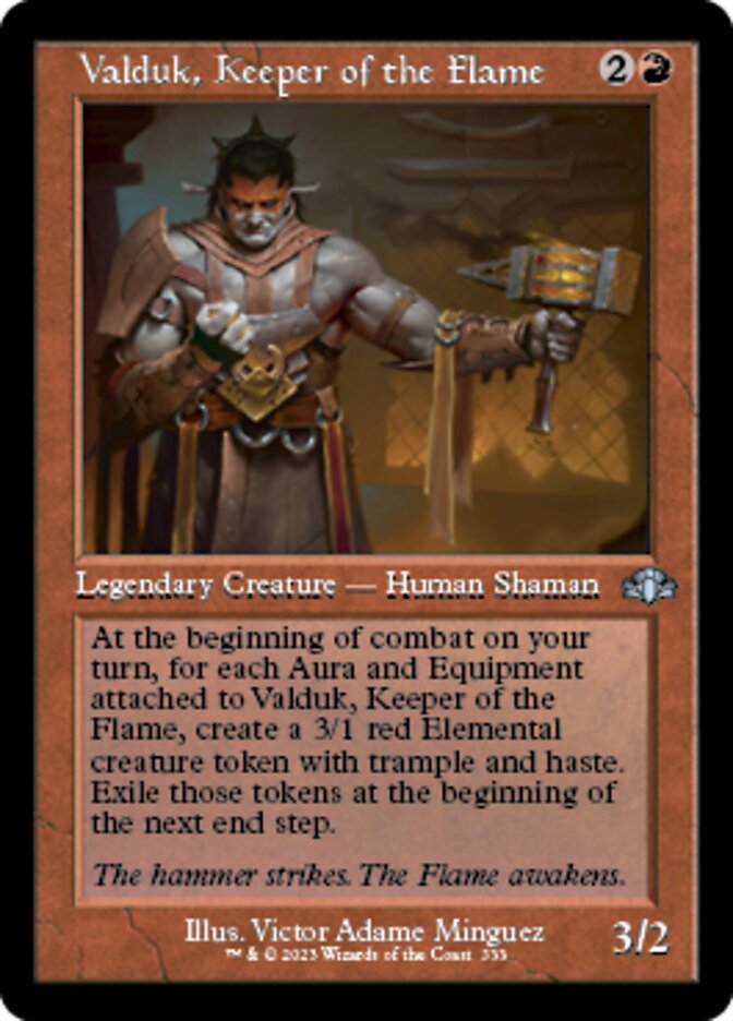 Valduk, Keeper of the Flame (Retro) [Dominaria Remastered] | Fandemonia Ltd