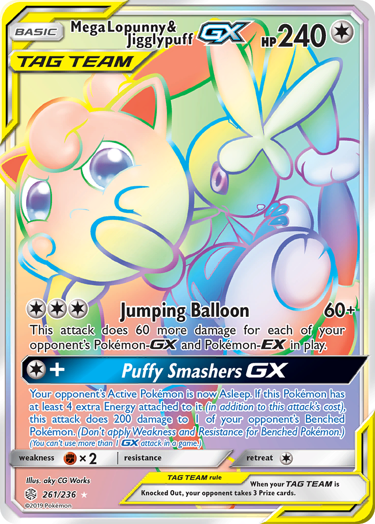 Mega Lopunny & Jigglypuff GX (261/236) [Sun & Moon: Cosmic Eclipse] | Fandemonia Ltd