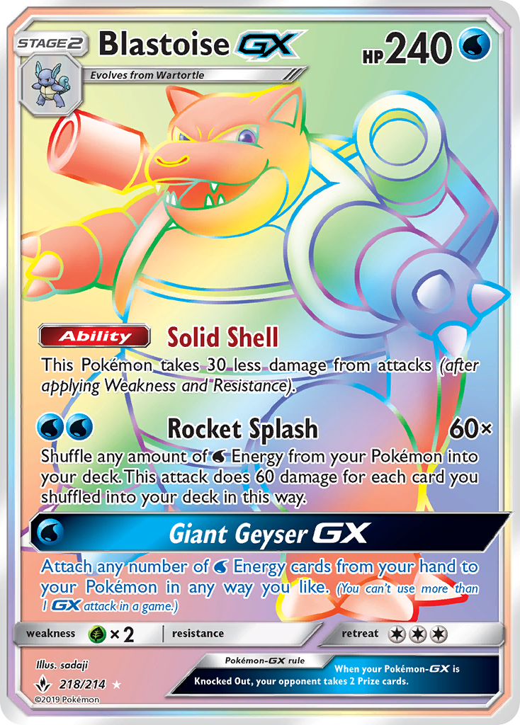 Blastoise GX (218/214) [Sun & Moon: Unbroken Bonds] | Fandemonia Ltd