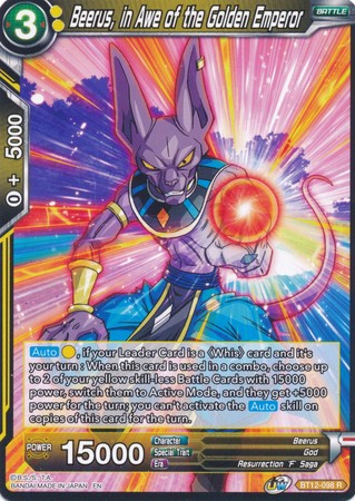 Beerus, in Awe of the Golden Emperor [BT12-098] | Fandemonia Ltd