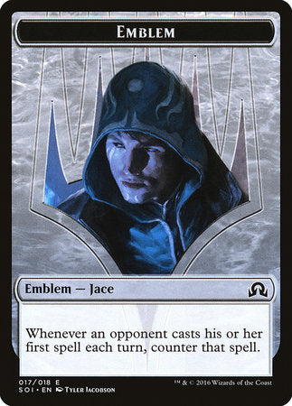 Emblem - Jace, Unraveler of Secrets [Shadows over Innistrad Tokens] | Fandemonia Ltd
