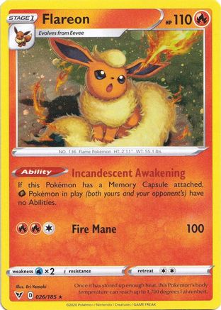 Flareon (026/185) (Cosmos Holo) [Sword & Shield: Vivid Voltage] | Fandemonia Ltd