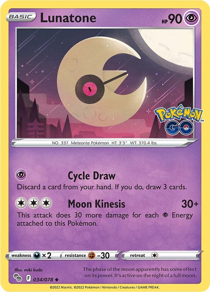 Lunatone (034/078) [Pokémon GO] | Fandemonia Ltd